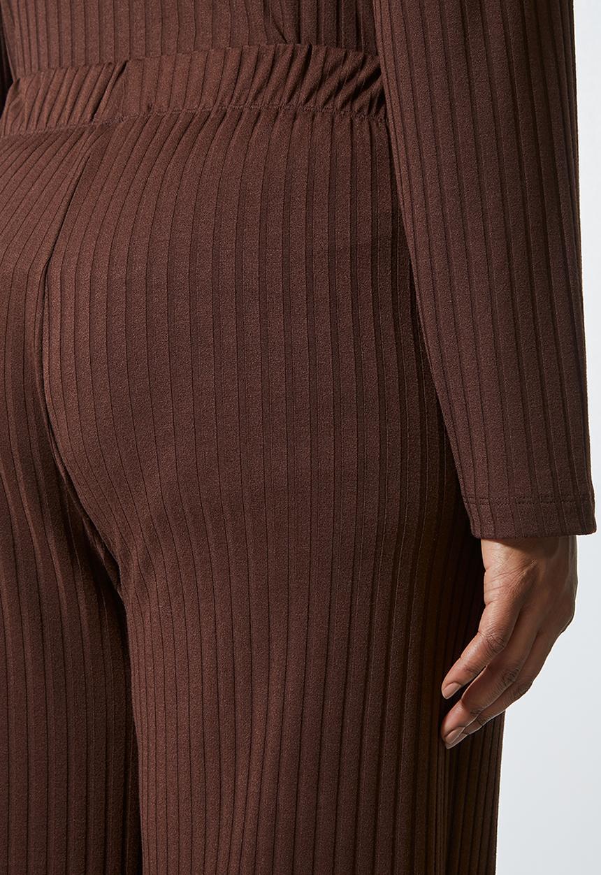 Superbalist - Knit rib wide leg - brown