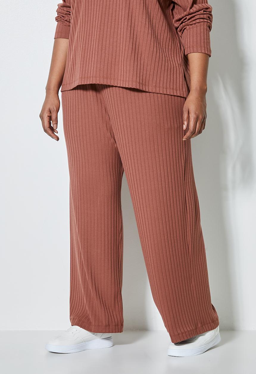 Superbalist - Knit rib wide leg - dark pink