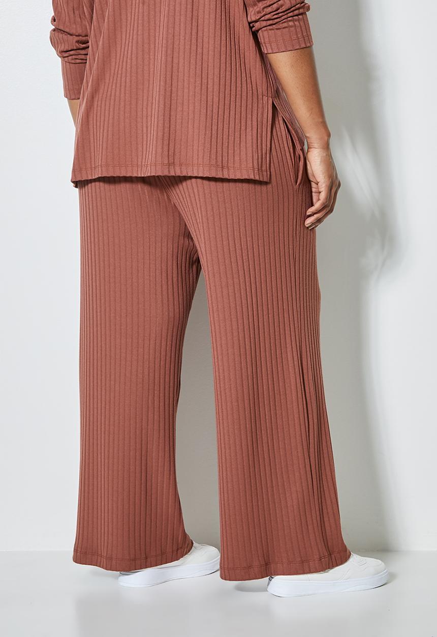 Superbalist - Knit rib wide leg - dark pink