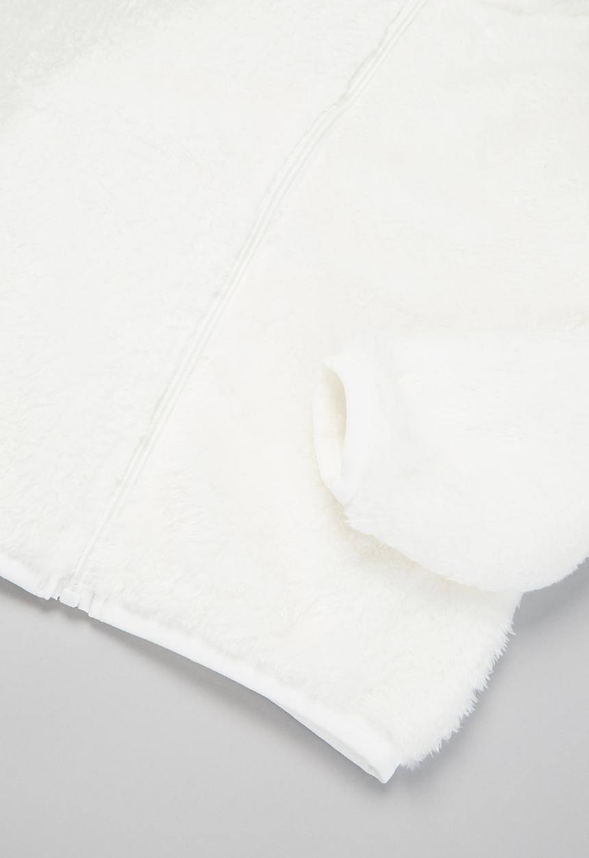 Baby Star - Fluffy zip through jacket - white