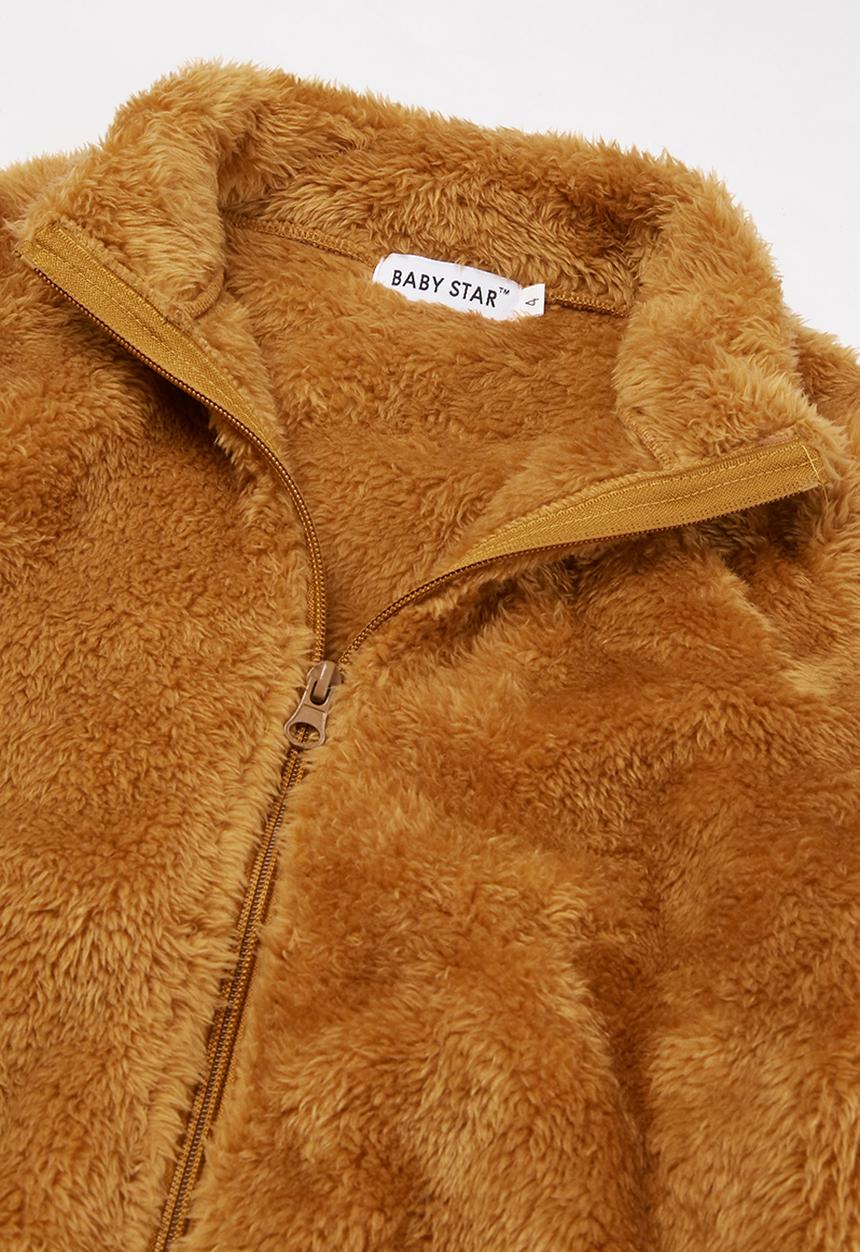 Baby Star - Fluffy zip through jacket - brown