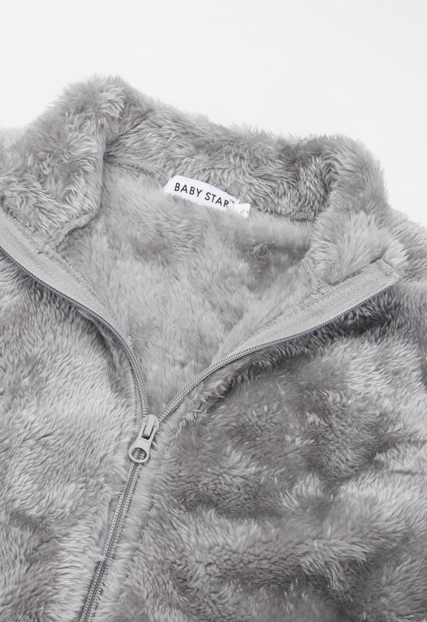Baby Star - Fluffy zip through jacket - grey