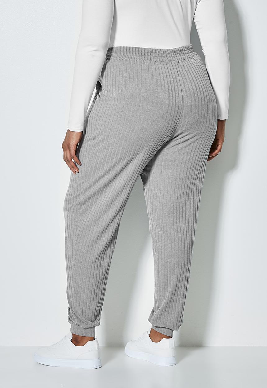 Superbalist - Cuffed rib drawstring jogger - grey 