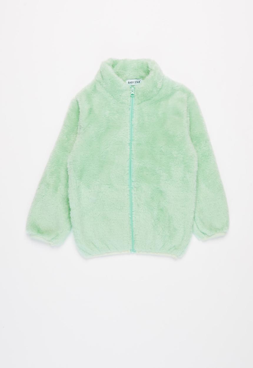 Baby Star - Fluffy zip through jacket - mint