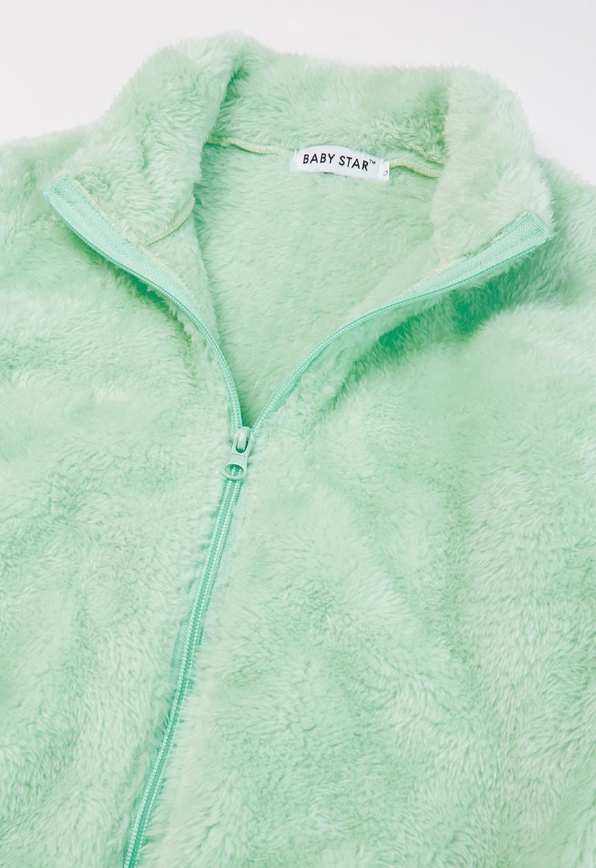 Baby Star - Fluffy zip through jacket - mint