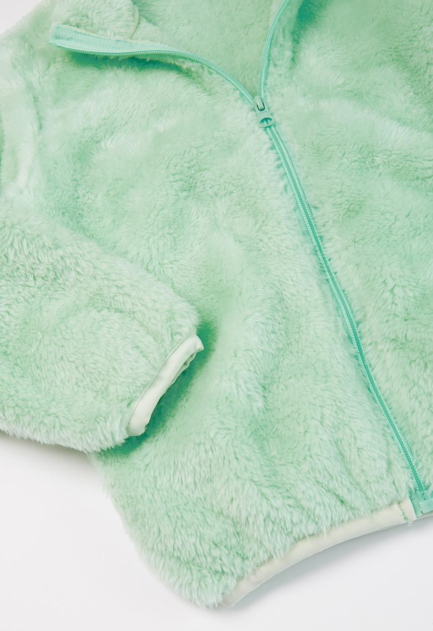 Baby Star - Fluffy zip through jacket - mint