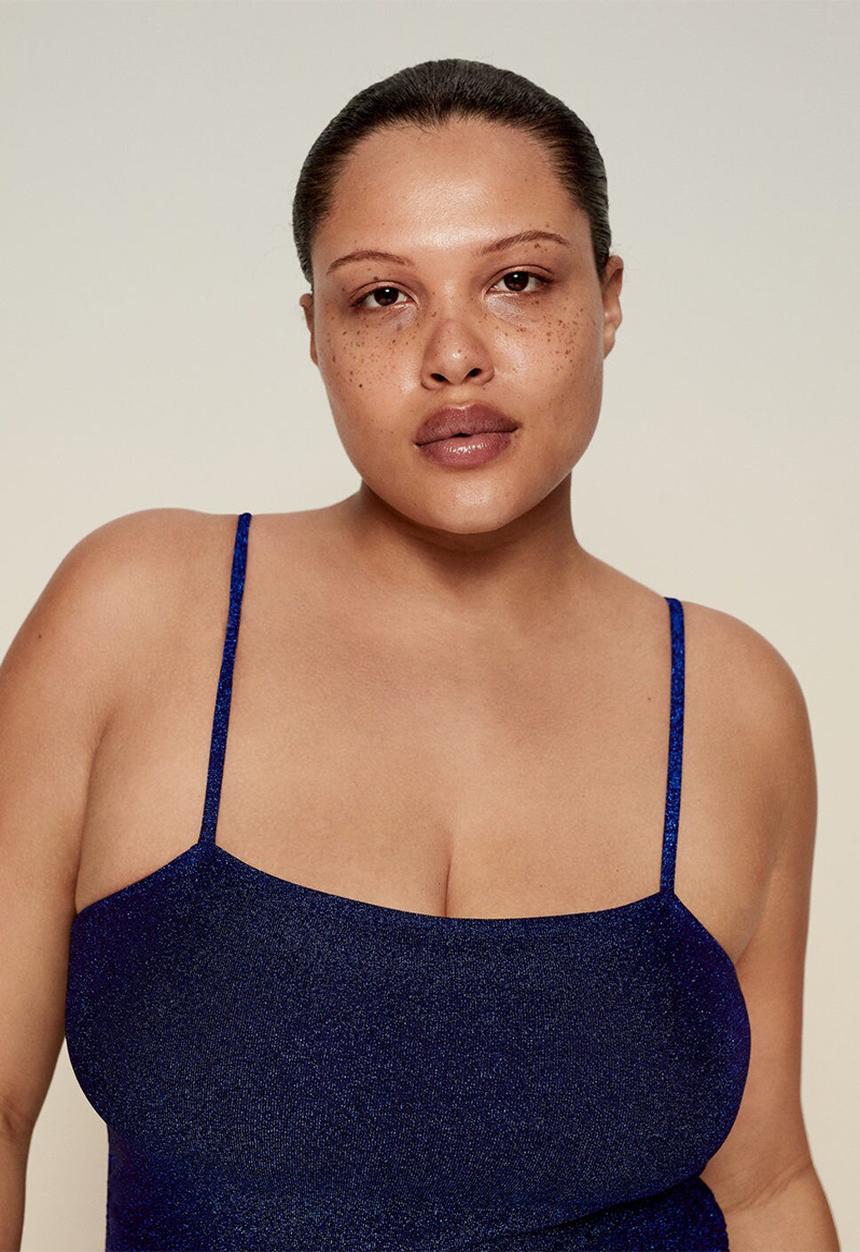 Violeta by Mango - Plus swimsuit diamond - dark blue 