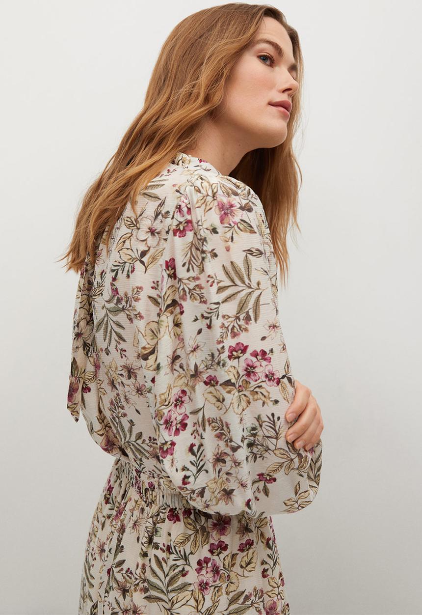 MANGO - Blouse farm - light beige