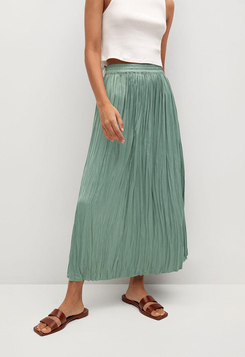 MANGO - Skirt palmer - aqua green