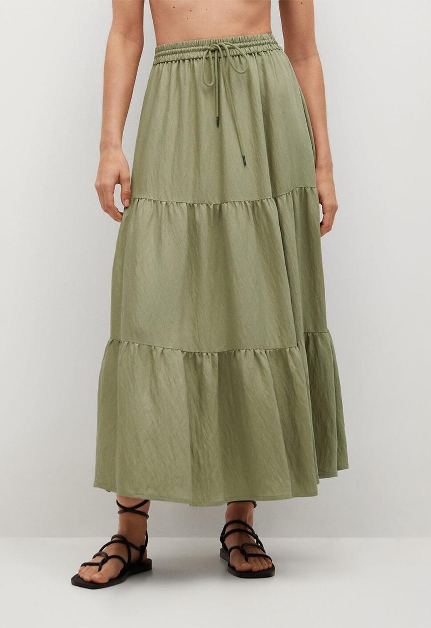 MANGO - Skirt bambu - olive