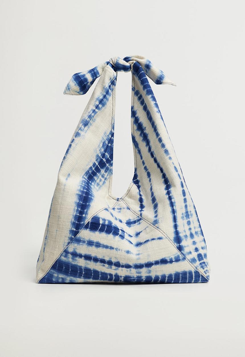 MANGO - Tiedye bag - white & blue