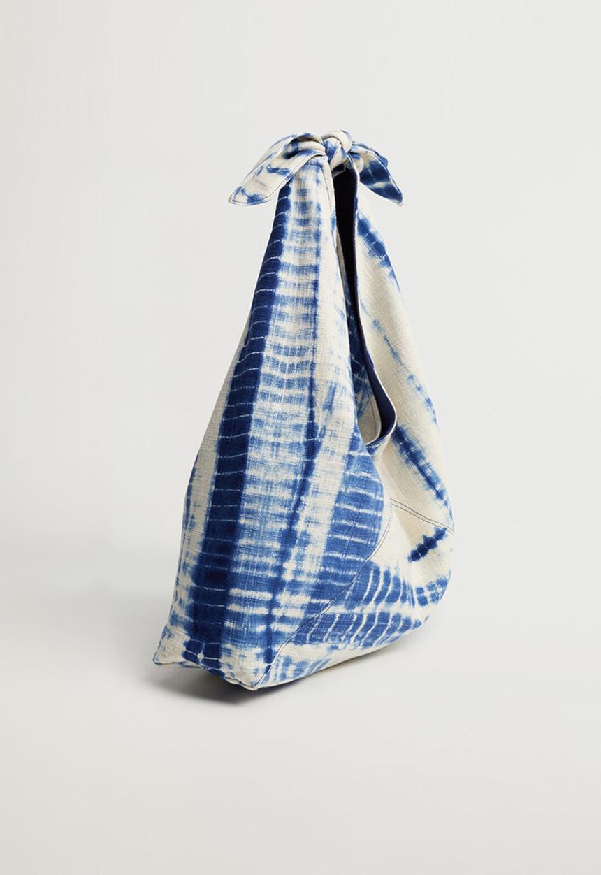 MANGO - Tiedye bag - white & blue