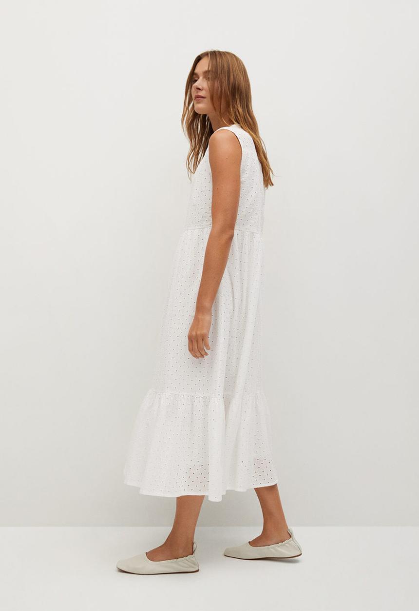 MANGO - Dress ramo - off white