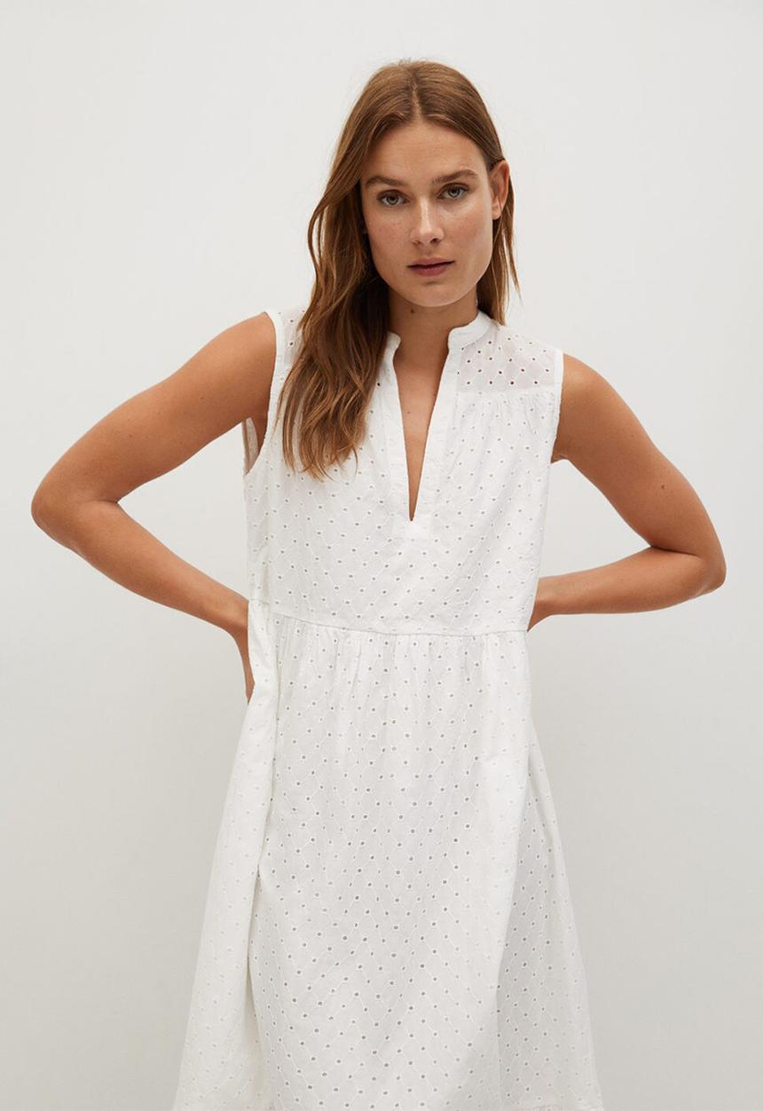 MANGO - Dress ramo - off white
