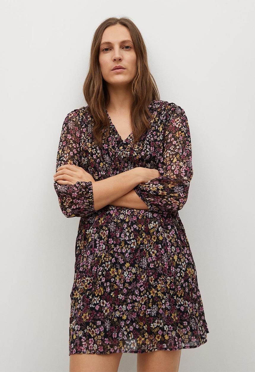 MANGO - Dress plise - black