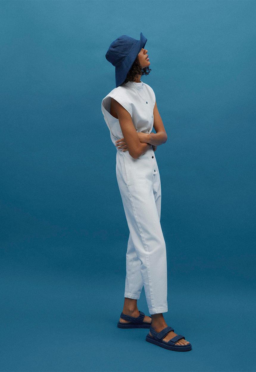 MANGO - Wide hat - blue