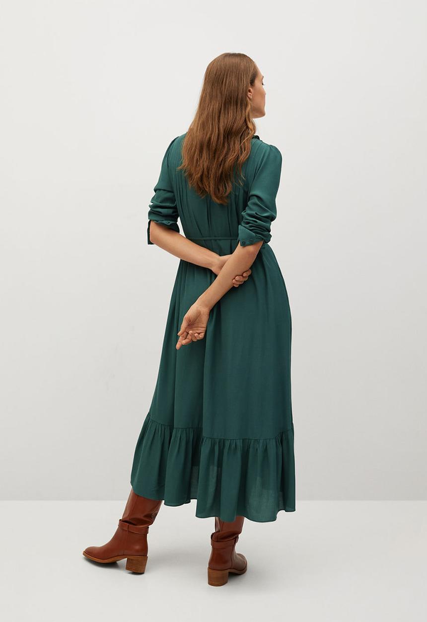 MANGO - Dress noir - green