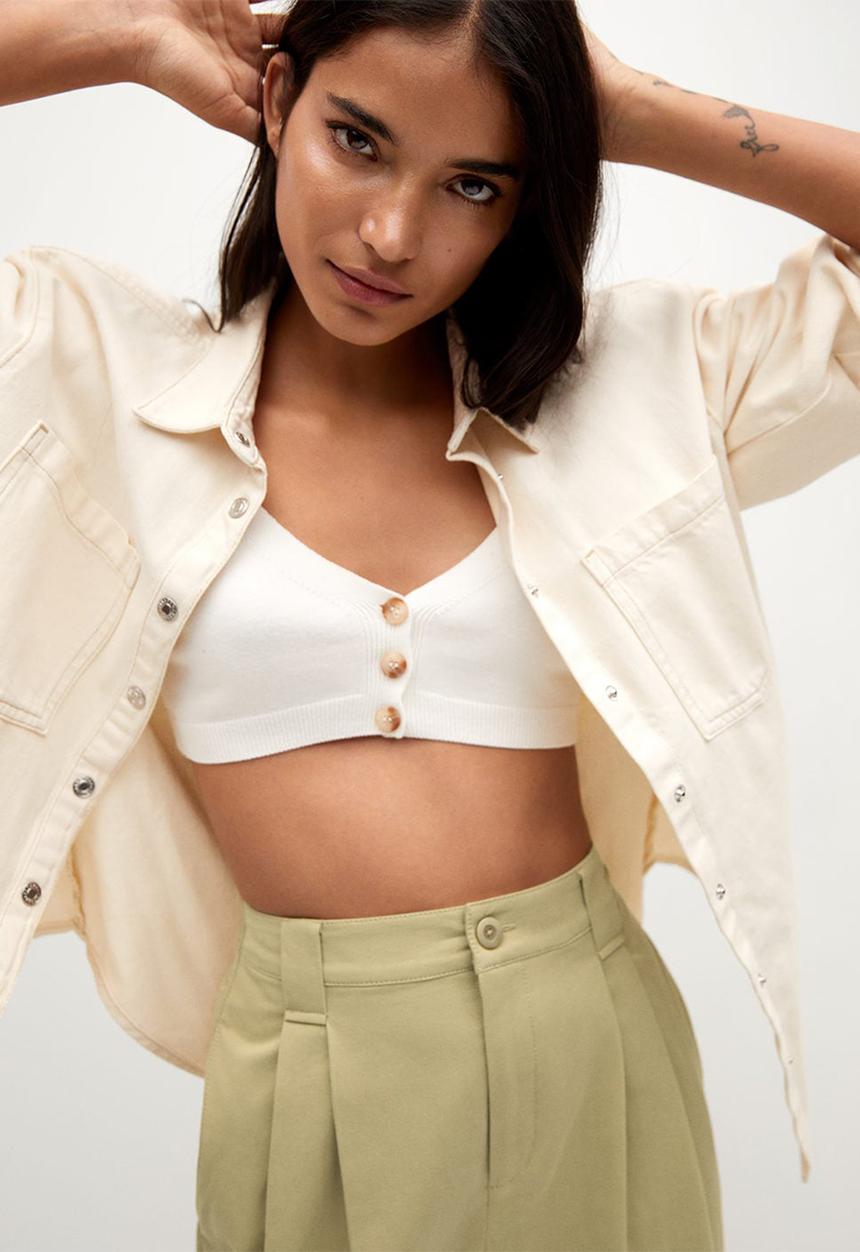 MANGO - Trousers mint - sand