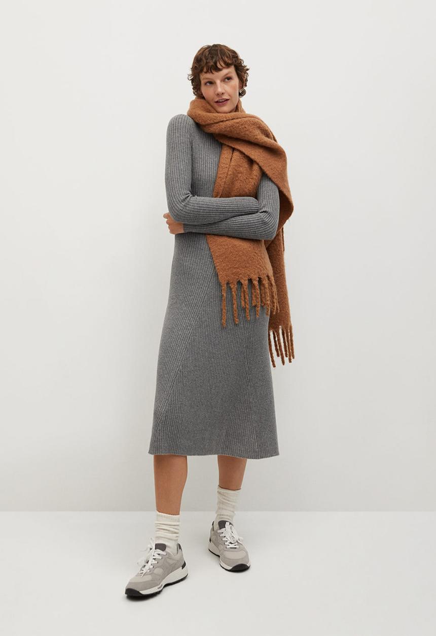 MANGO - Dress flus - grey