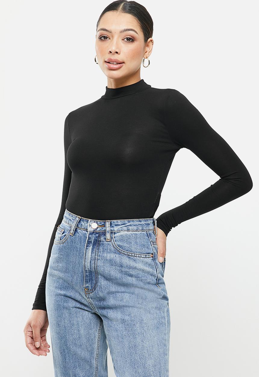 Missguided - Long sleeve turtle neck top - black