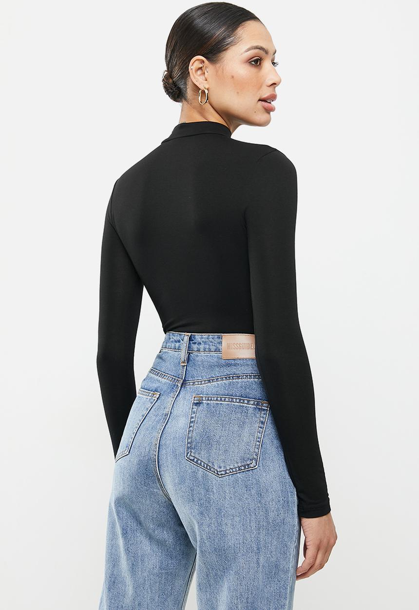 Missguided - Long sleeve turtle neck top - black