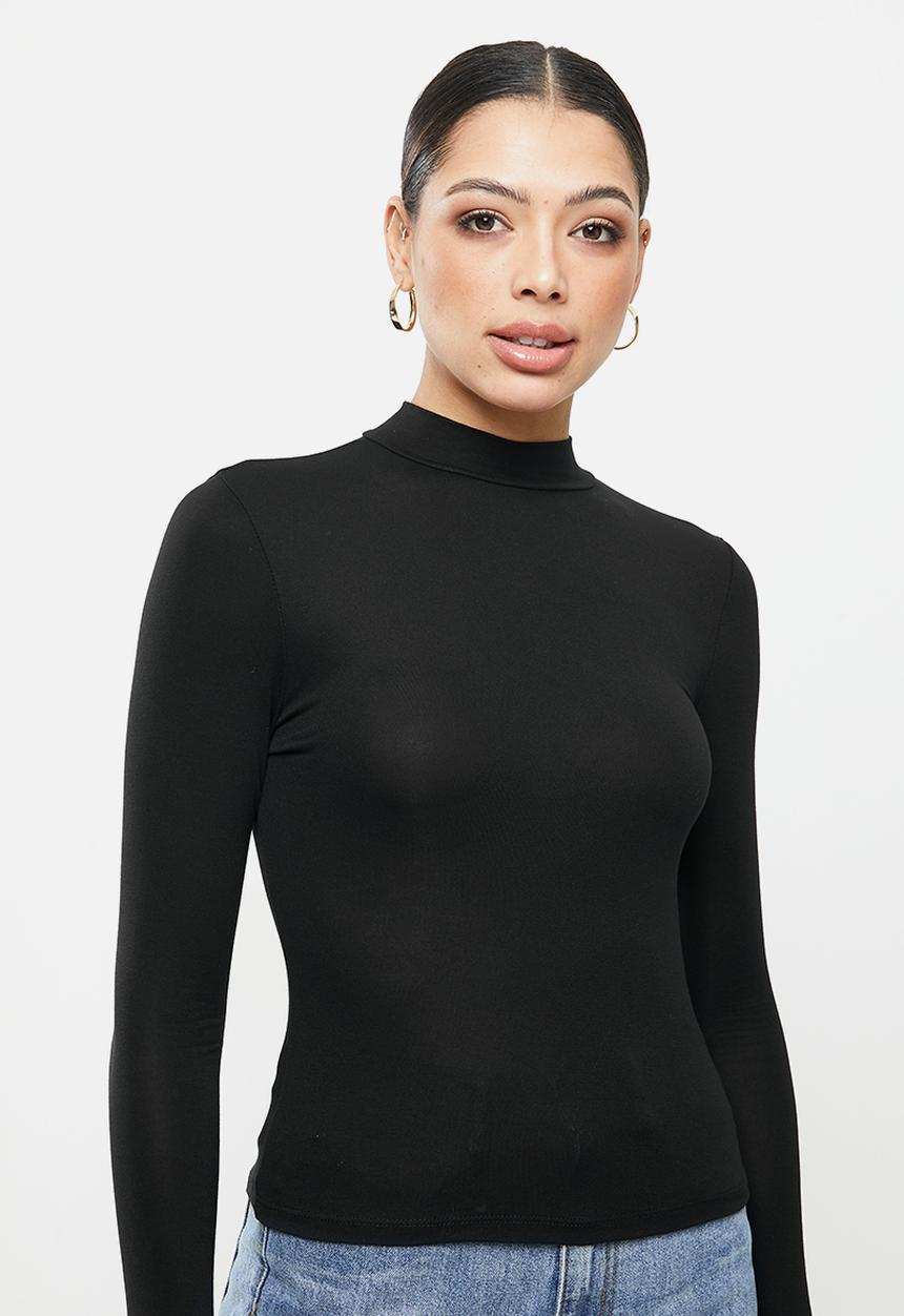 Missguided - Long sleeve turtle neck top - black