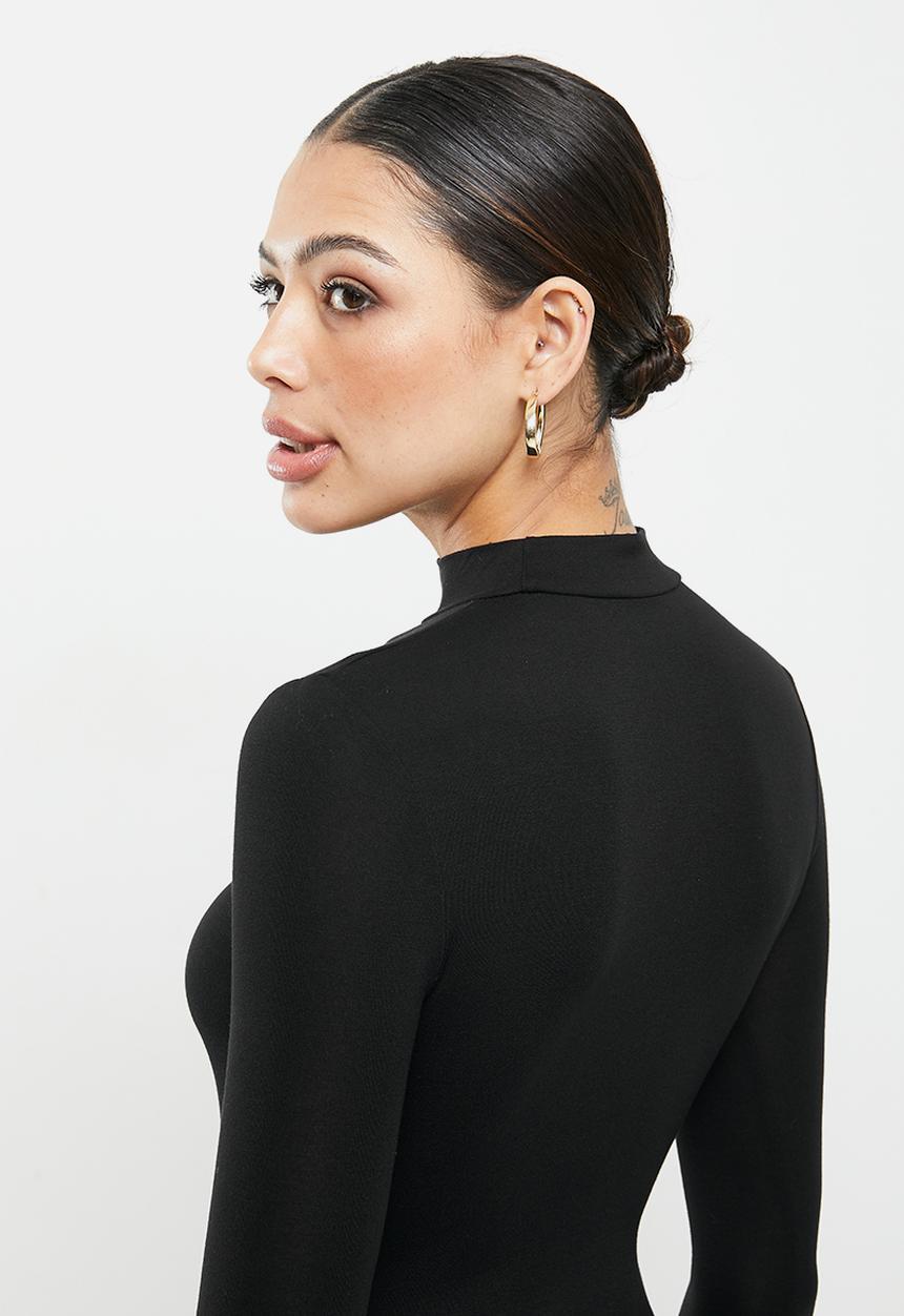 Missguided - Long sleeve turtle neck top - black