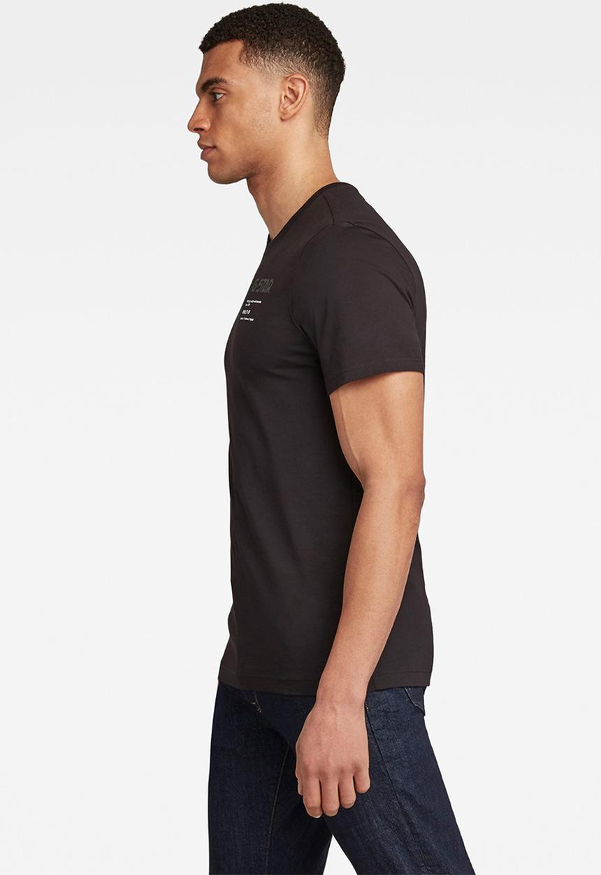 G-STAR - G-star chest graphic v-neck short sleeve tee - black