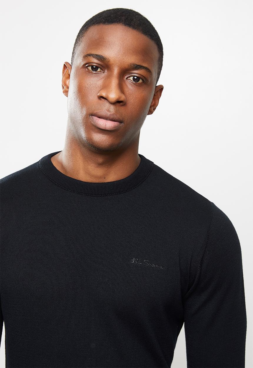 Ben Sherman - Crew knit - black