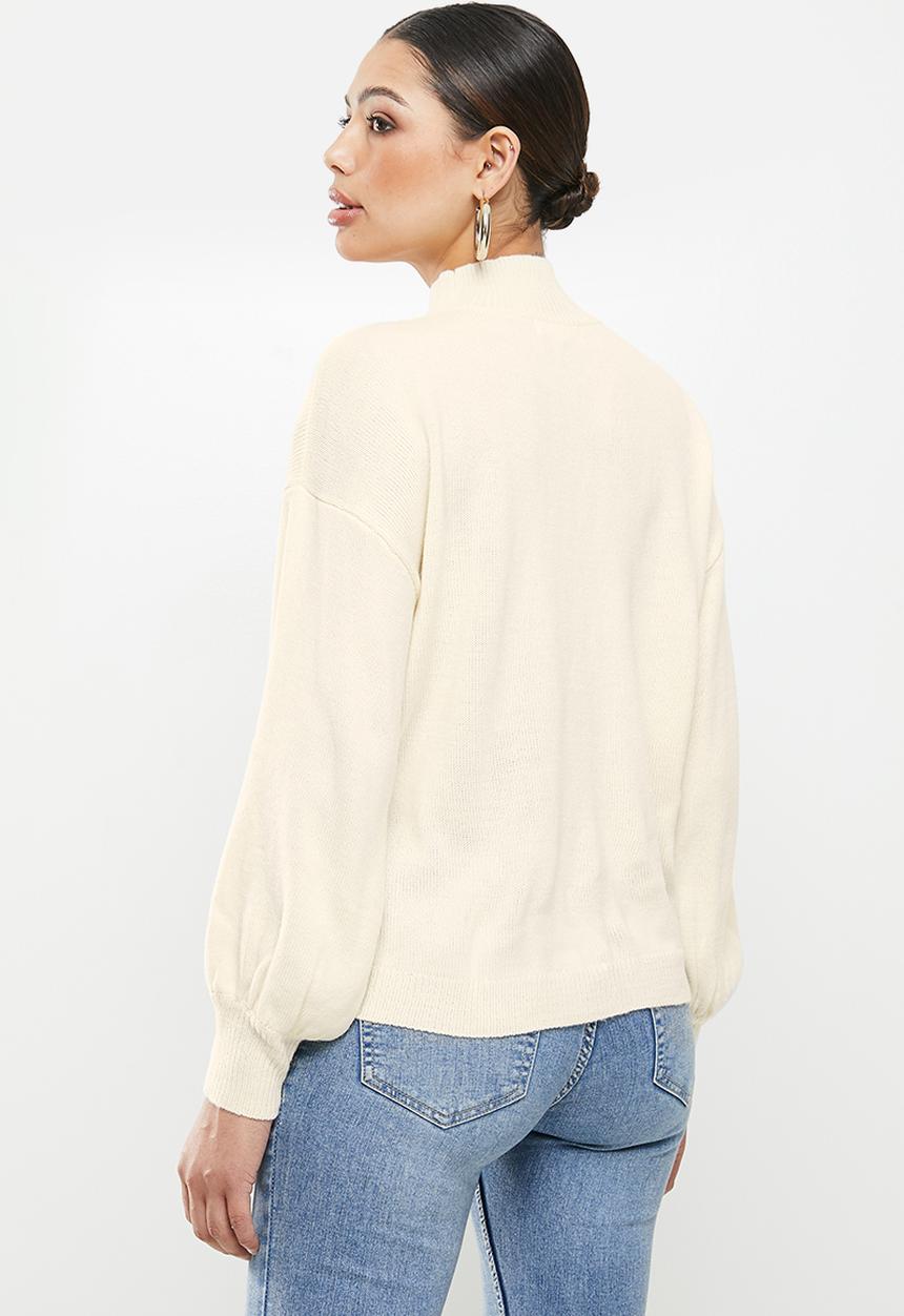 Missguided - Floral embroidered jumper - cream