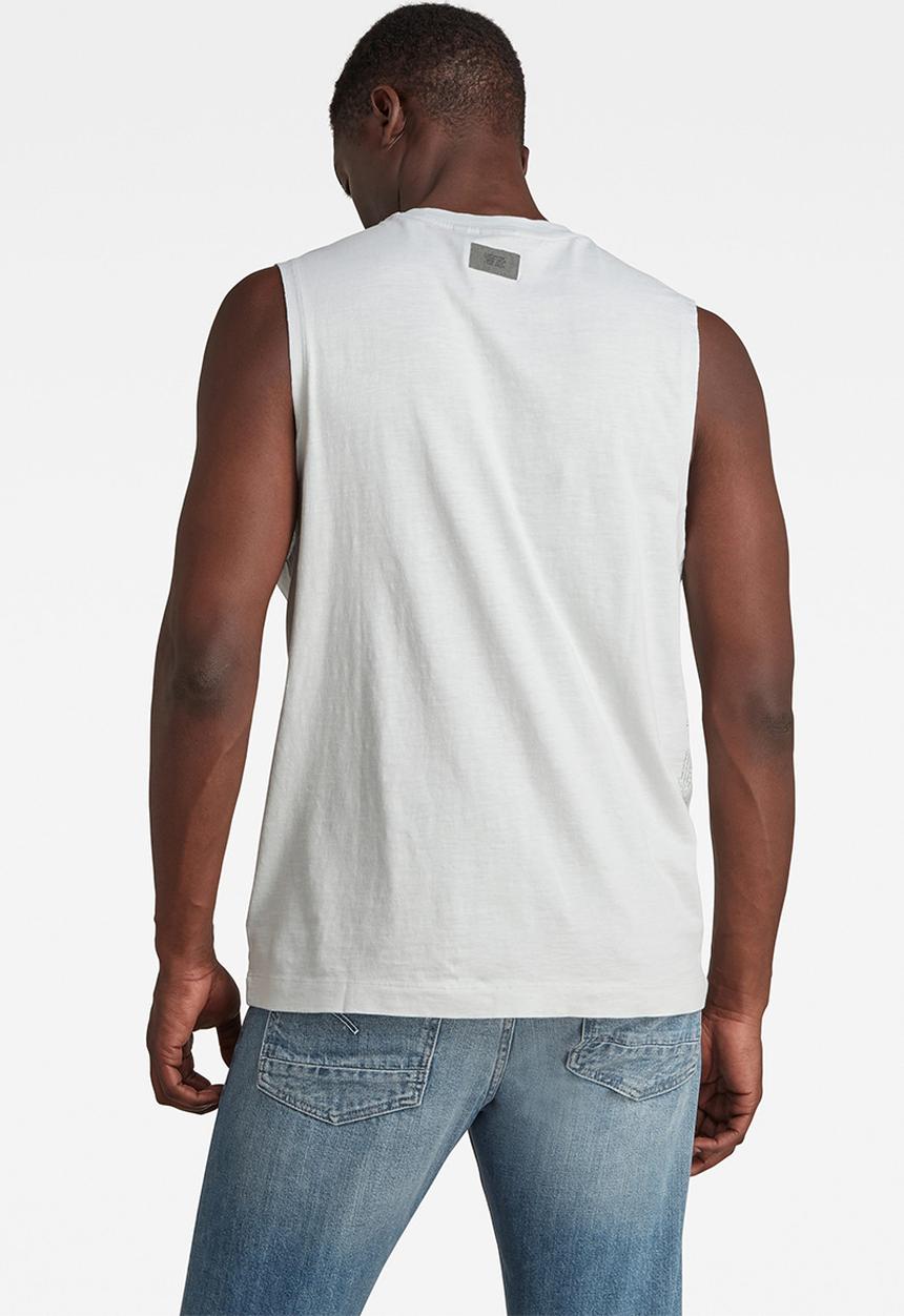 G-STAR - Graphic stitch detail tank - white