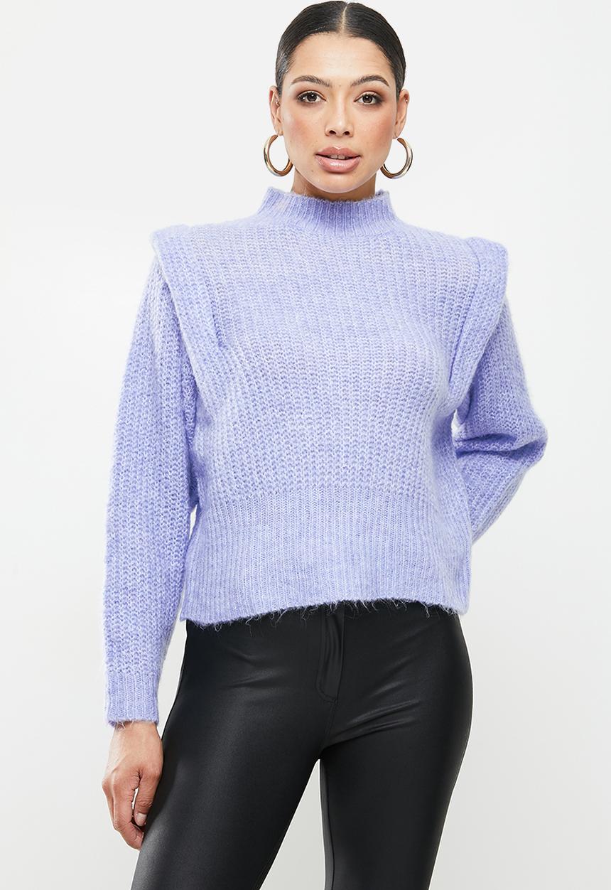 Missguided - Shoulder lip marl jumper -blue