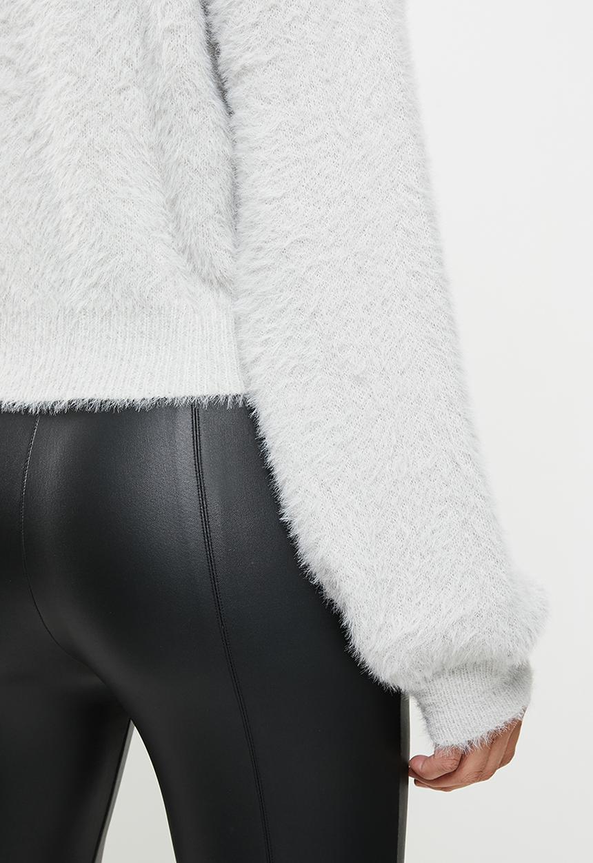 Missguided - Balloon sleeve fluffy cardigan - grey