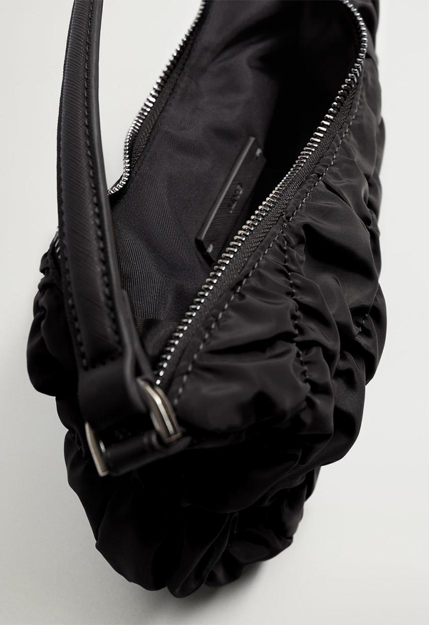 MANGO - Ruffle bag - black 