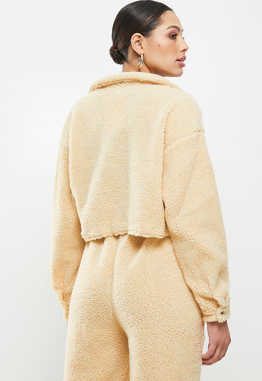 Missguided - Borg pocket detail jacket - brown