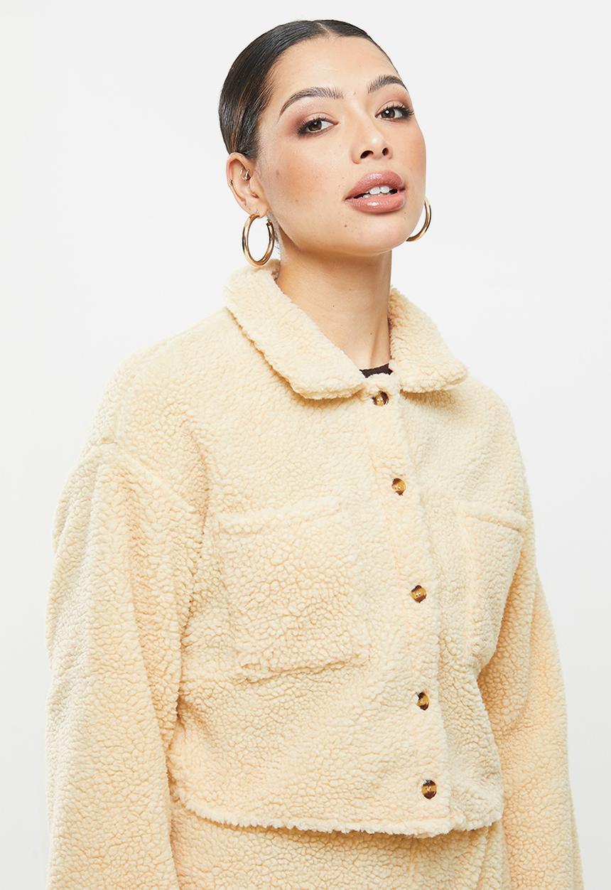 Missguided - Borg pocket detail jacket - brown