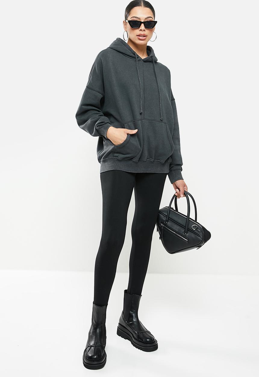 Missguided - Acid wash exposed seam oversized - dark grey