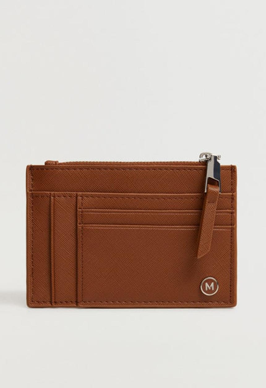 MANGO - Ruffled card holder - brown