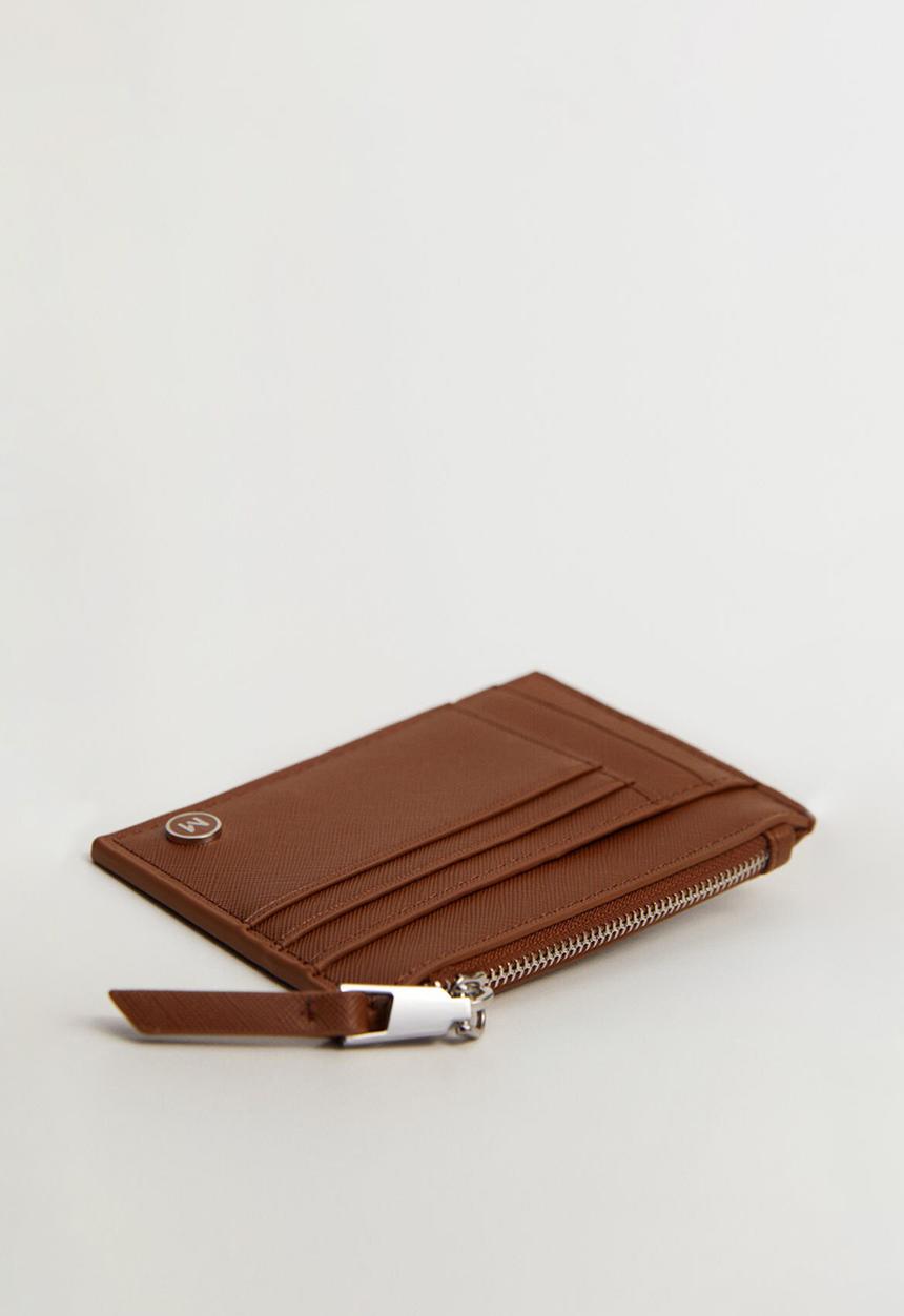 MANGO - Ruffled card holder - brown