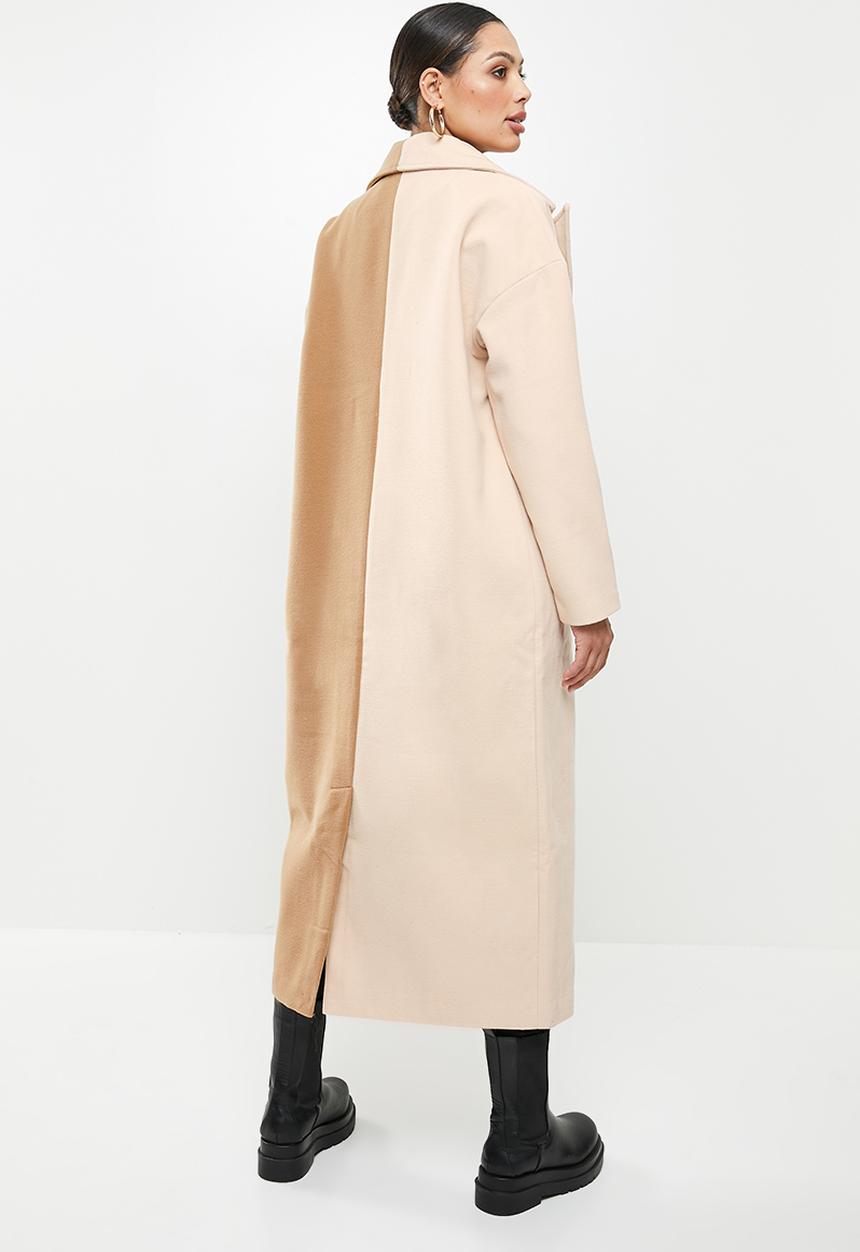 Missguided - Spliced midaxi formal coat - camel