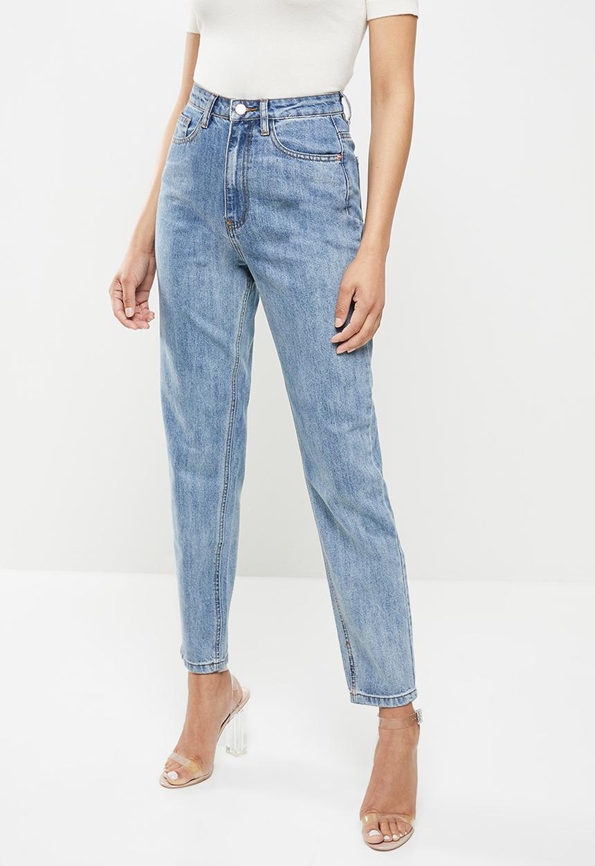 Missguided - Clean vintage wash mom jean - blue