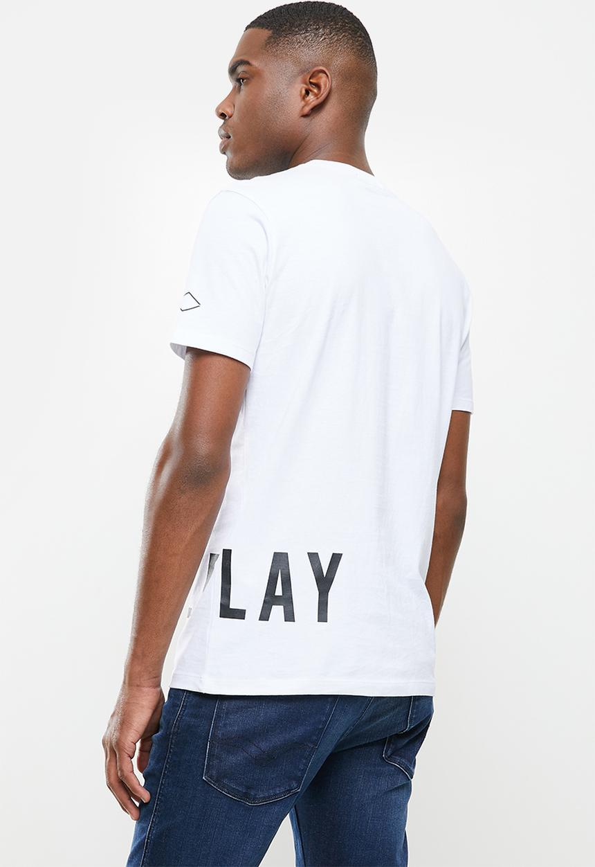 Replay - Replay side logo print tee - white