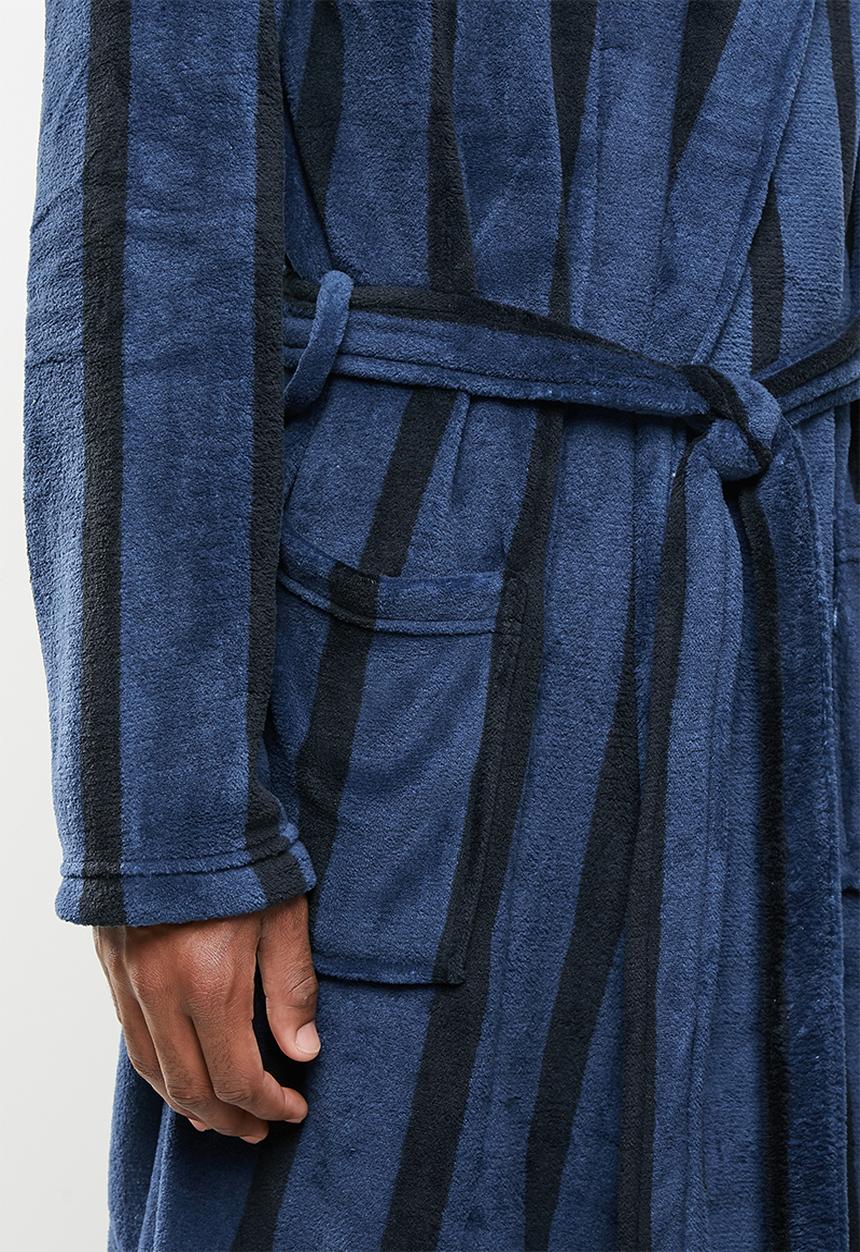 Brave Soul - Stripe dressing gown - navy
