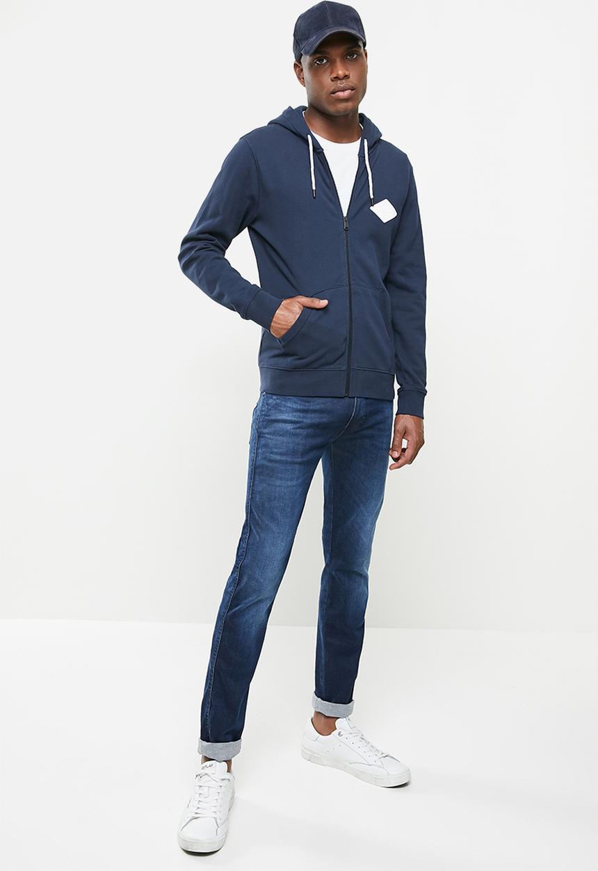 Replay - Replay zip thru hoodie - navy