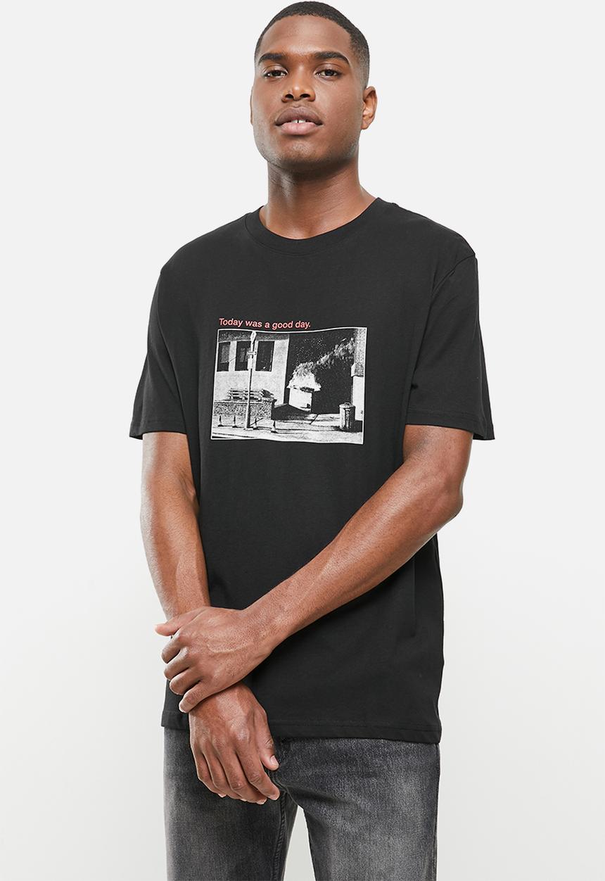 Factorie - Regular graphic T-shirt - black