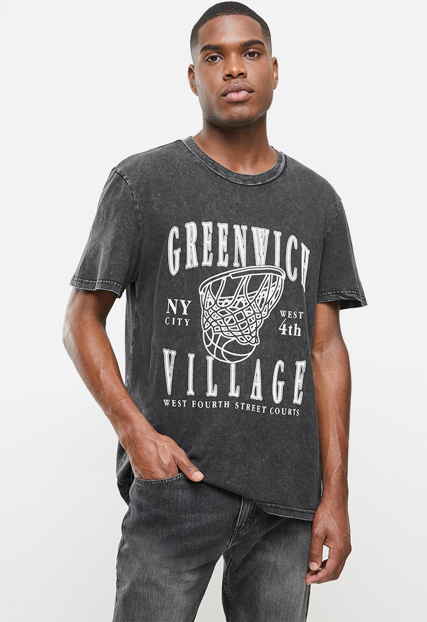 Factorie - Regular graphic T-shirt - black