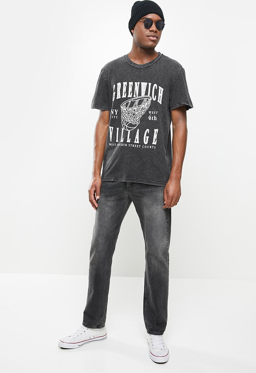 Factorie - Regular graphic T-shirt - black