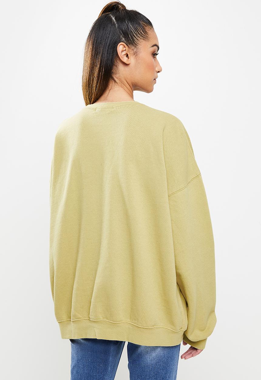 Missguided - Petite Missguided washed basic sweat top - khaki