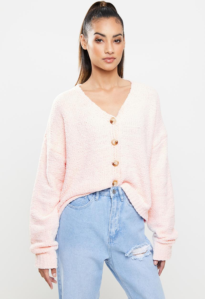 Missguided - Petite popcorn oversized cardigan - pink
