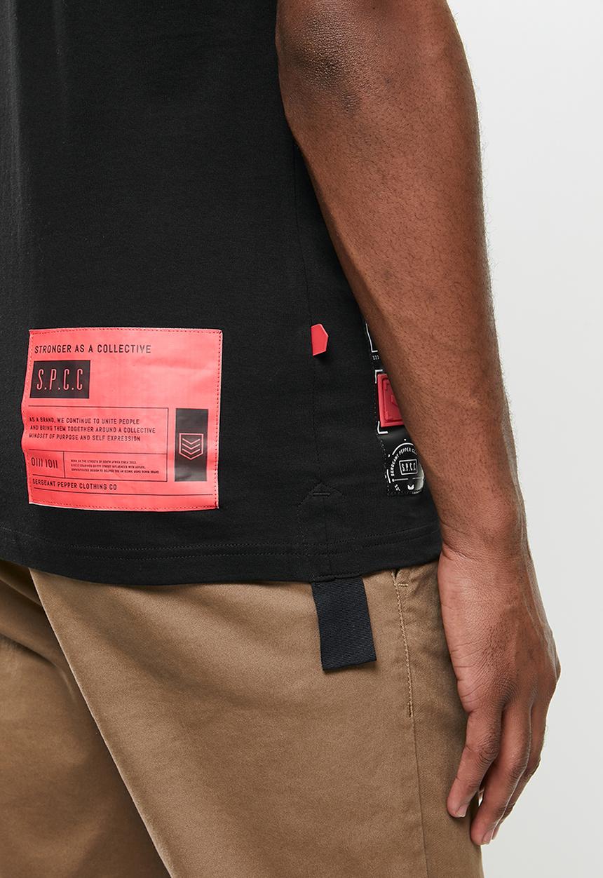 S.P.C.C - Foxe straight hem tee - black